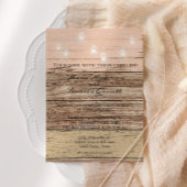 Invitation Bois et lanternes roses rustiques