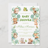 Invitation Bois Eucalyptus Baby Boy Douche (Devant)