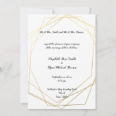 Invitation Bois Feuille d'Eucalyptus géométrique or (Dos)