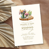 Invitation Bois fleur sauvage Mason Jars Boho Bohemian Mariag