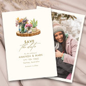 Invitation Bois fleur sauvage Mason Jars Boho Bohemian Mariag