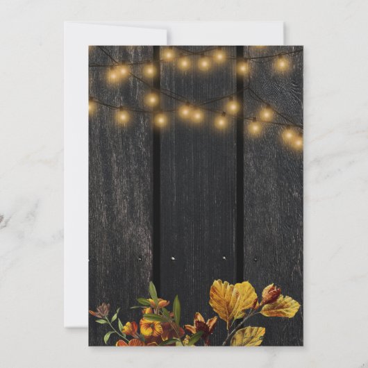 Invitation Bois floral à automne rustique 75 ans fabuleux (Dos)