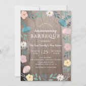 Invitation Bois Floral Russe Chauffage ménager BBQ (Devant)