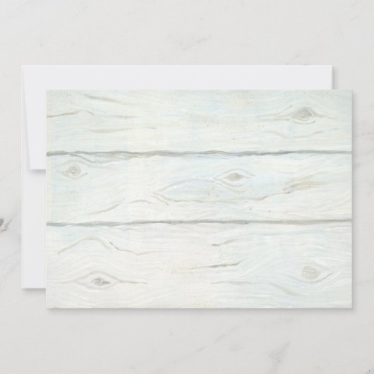 Invitation Bois floral rustique bleu et blanc Hydrangea (Dos)