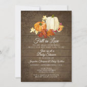 Invitation Bois floral rustique en Baby shower Citrouille (Devant)