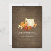 Invitation Bois floral rustique en Baby shower Citrouille (Dos)