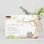 Invitation Bois forestier verdure | Construire une bibliothèq (Debout devant)