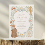Invitation Bois Forêt Animaux Aquarelle Bois Baby shower