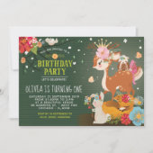 Invitation Bois Forêt enchantée Anniversaire (Devant)
