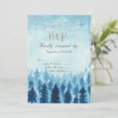 Invitation Bois,Forêt,Pins Bleus RSVP  (Debout devant)