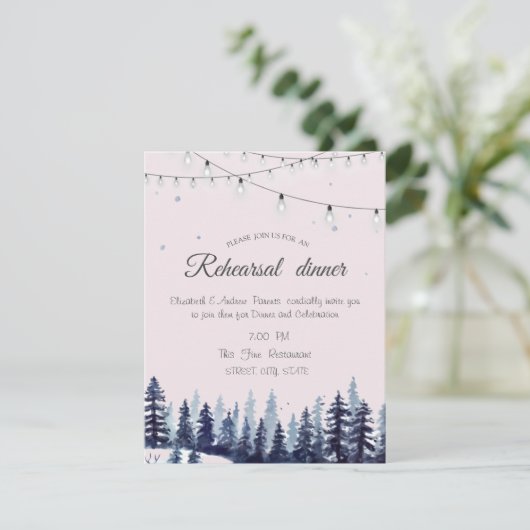 Invitation Bois, Forêt, Pins Dîner De Répétition (Debout devant)
