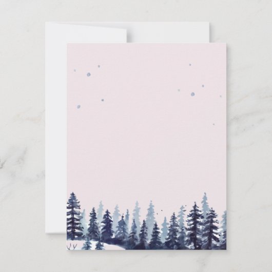 Invitation Bois, Forêt, Pins Dîner De Répétition (Dos)