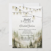 Invitation Bois, Forêt, Pins, Lumières à cordes (Devant)