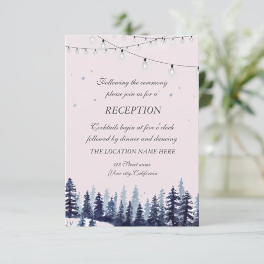 Invitation Bois, Forêt, Pins Réception de mariage (Debout devant)