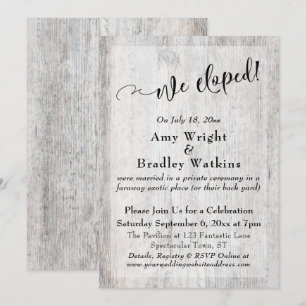 Invitation Bois Gris Patiné Rustique Nous Nous Sommes Mariés 