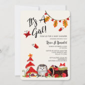 Invitation Bois Hérisson Hérisson Couples Bébé Garçon Douche (Devant)