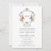 Invitation Bois Laurel Crest Monogramme Couples Douche Invi (Devant)