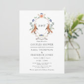 Invitation Bois Laurel Crest Monogramme Couples Douche Invi (Debout devant)