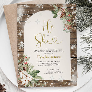 Invitation Bois Lui ou Elle Noël Floral Genre Reveilles