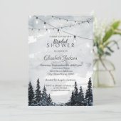 Invitation Bois, Lumières à cordes, Aquarelle (Debout devant)