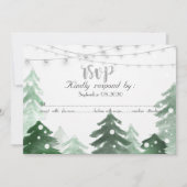 Invitation Bois, Lumières à cordes de forêt, RSVP (Devant)