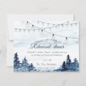 Invitation Bois, Lumières à cordes, Dîner de répétition aquar (Devant)