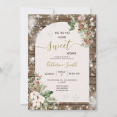 Invitation Bois Maison de Noël Fête de Chauffage Maison Douce (Devant)