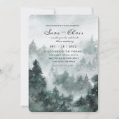 Invitation Bois | Mariage d'aquarelle de forêt (Devant)