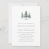 Invitation Bois | Mariage d'arbre à pin d'hiver (Devant)