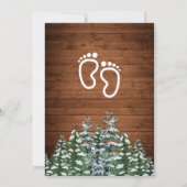 Invitation Bois neigeux et forêt Baby shower à pin (Dos)