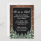 Invitation Bois neigeux & Forêt Bébé Fête de naissance de fil (Devant)