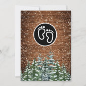 Invitation Bois neigeux & Forêt Bébé Fête de naissance de fil (Dos)