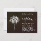 Invitation Bois noir et blanc |mariage de calligraphie romant (Devant)