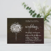 Invitation Bois noir et blanc |mariage de calligraphie romant (Debout devant)