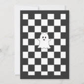 Invitation Bois noir et blanc rétro et Booze Halloween Party (Dos)