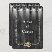 Invitation Bois noir et projecteurs (Devant / Derrière)