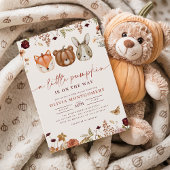 Invitation Bois Petit Citrouille Automne Baby shower Floral