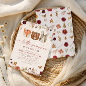 Invitation Bois Petit Citrouille Automne Baby shower Floral