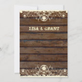 Invitation Bois Planes Mariage campagnard dentelle de Shabby (Dos)