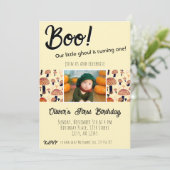 Invitation Bois Premier anniversaire Champignons Halloween Au (Debout devant)