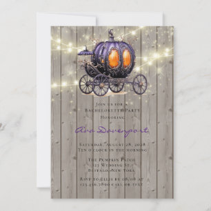Invitation Bois Purple Citrouille Carriage Bachelorette Party