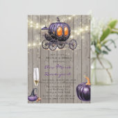 Invitation Bois Purple Citrouille Carriage Brunch & Bubbly (Debout devant)