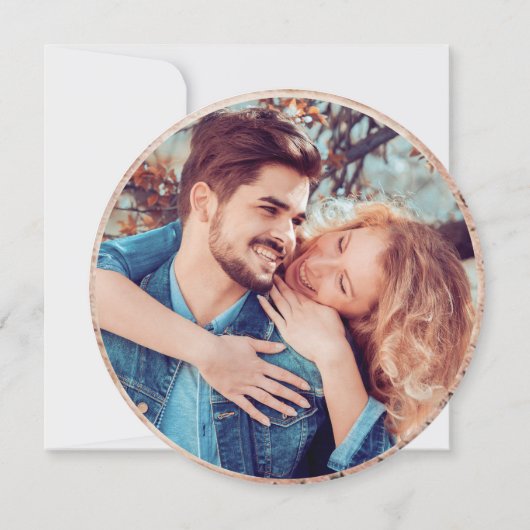 Invitation Bois rond rustique coupé Grain Enregistrer la cart (Dos)