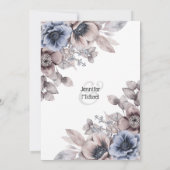 Invitation Bois rose bleu sombre rose anemone chic (Dos)