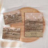 Invitation Bois Rose Rustique et Lanternes