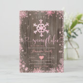 Invitation Bois rose Un Petit Baby shower D'Hiver De Flamme D (Debout devant)