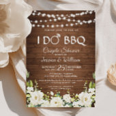 Invitation Bois & Roses Blanches Floral I Do BBQ Couple Douch
