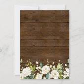 Invitation Bois & Roses Blanches Floral I Do BBQ Fête des mar (Dos)