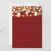 Invitation Bois Rouge et Guirlandes de Fils de Fer Campagne R (Dos)