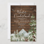 Invitation Bois rouille hiver onderland anniversaire Forêt (Devant)